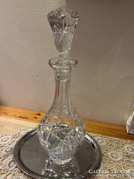 Beautiful carved crystal wine pourer