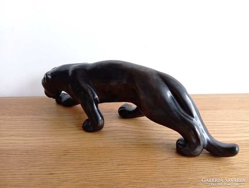 Retro Hungarian ceramic figure. Panther, jaguar. Nice guy?