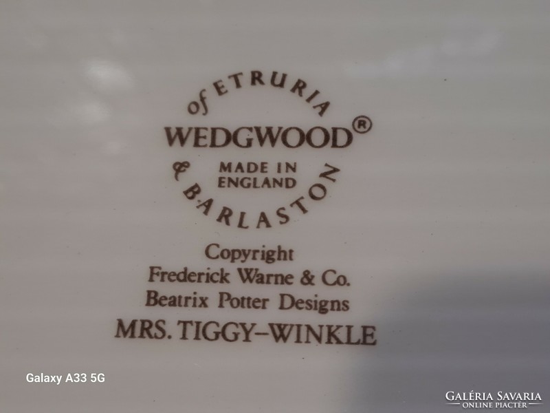 Wedgwood angol gyermek porcelán lapos tányér 17.5 cm Beatrix Potter karakteréről