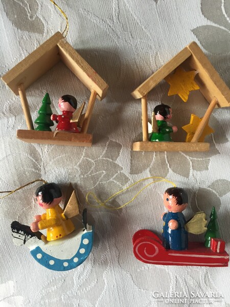 Cute wooden Christmas tree decorations. Christmas decoration