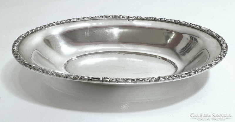 Silver bread offering oval bowl