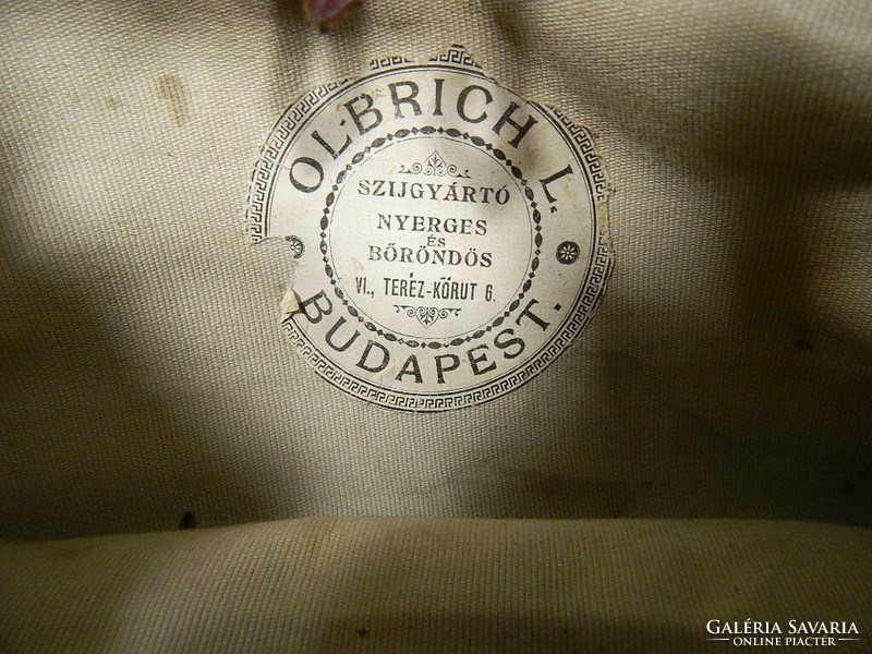 Antik art deco bőr táska / dekoráció