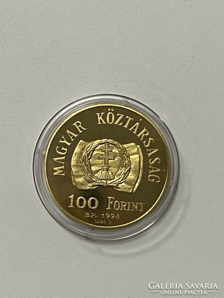 100 Forint emlékérme kapszulában 1998 Az 1848-49-es Szabaságharc 150.évfordulójára