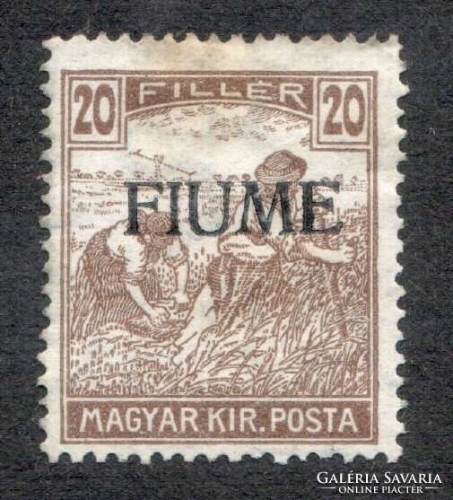 1918. Harvester with 20-filer Fiume stamp