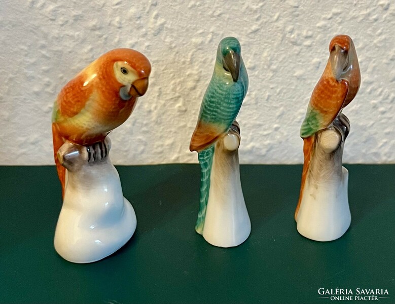 Herend parrot 3 pcs