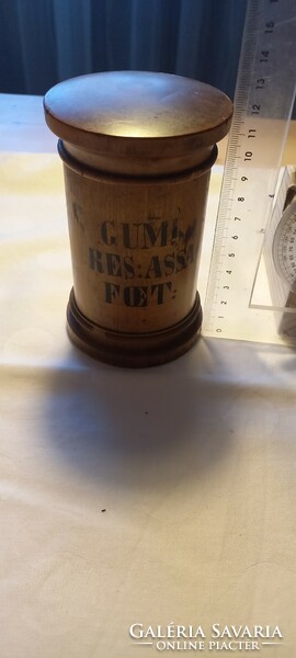 Antique wooden apothecary jar