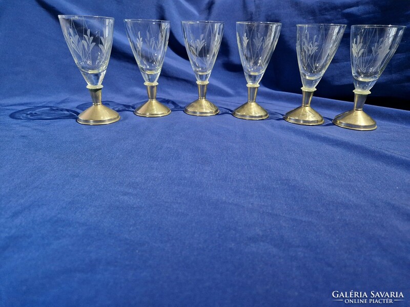 Beautiful polished metal alpaca wine glasses set of 6