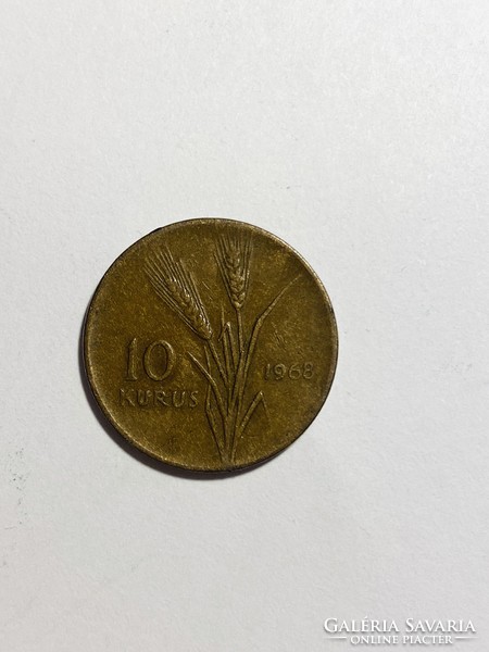 10 Kurus 1968 Törökország bronz fémpénz