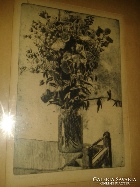 Csistu Mihály etching in a frame. (53 cm x 43 cm)
