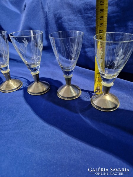 Beautiful polished metal alpaca wine glasses set of 6