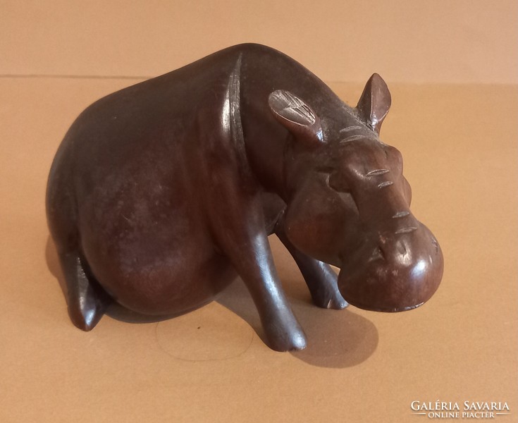 Bohemian carved wooden hippo negotiable art deco design