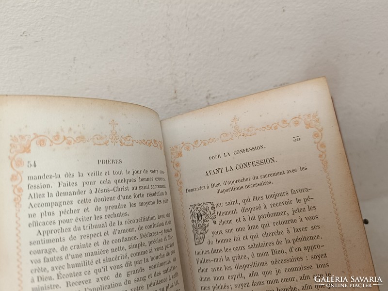 Antik francia nyelvű biblia szövegek Keresztény órák című vallásos könyv 8394