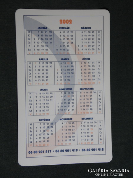 Card calendar, dimension insurance, private pension fund, Budapest, 2002, (6)