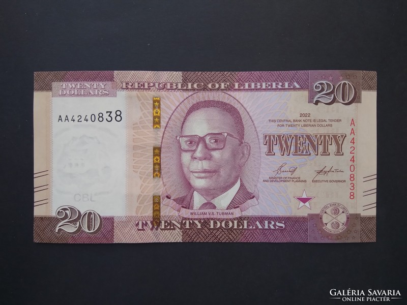 Libéria 20 Dollars 2022 Unc