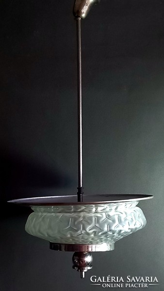 Bauhaus chrome ceiling lamp with negotiable Murano shade