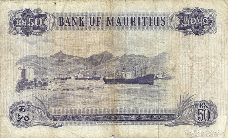 50 rupia rupees 1967 Mauritius Ritka