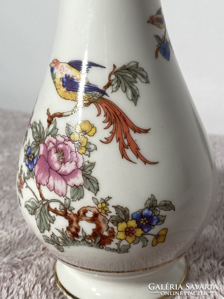 Hollóháza antia porcelain vase bird of paradise