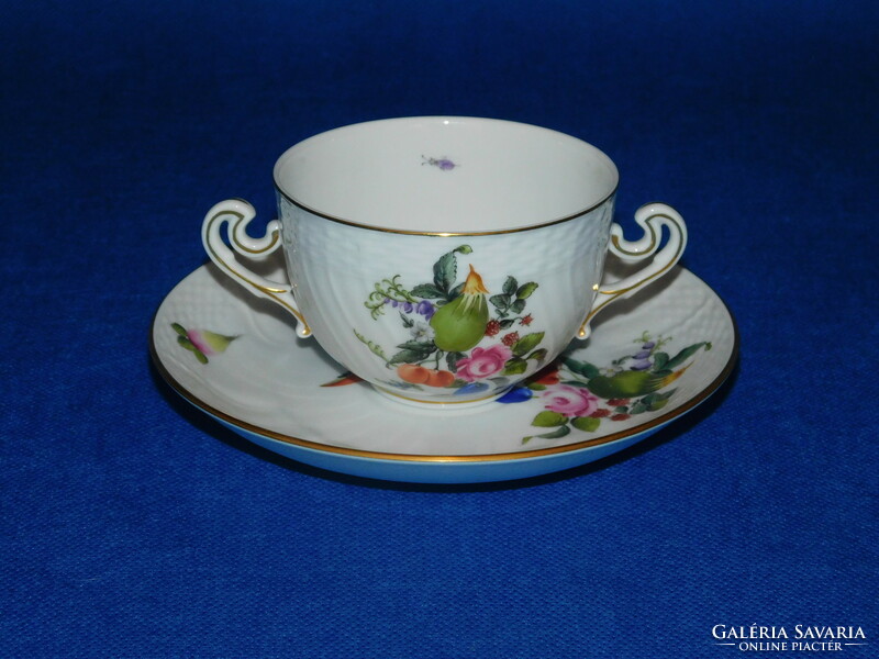 Herend fruit pattern soup cup + base