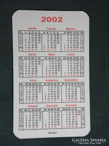 Card calendar, Buják confectionery, Dombóvár, 2002, (6)