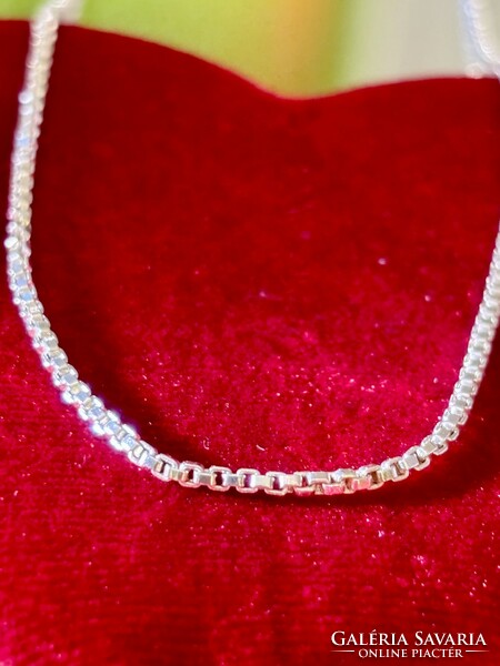 Antique silver necklace, Venetian cube (60 cm long)