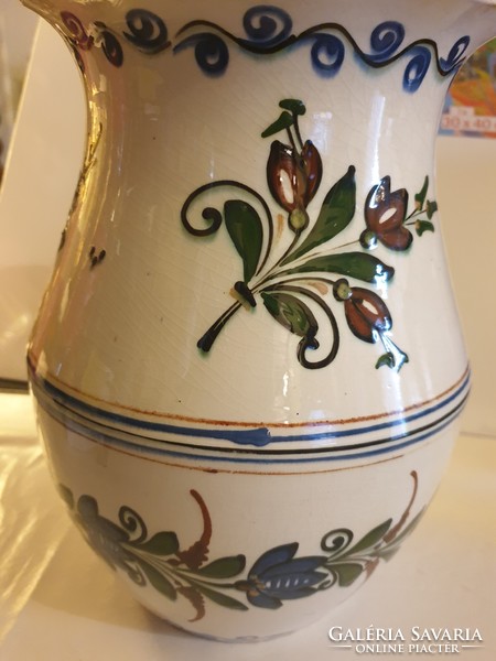 Large old white glazed ceramic vase