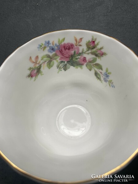 Csodás Royal Albert Moss Rose angol csontporcelán teás reggeliző szett nefelejcsekkel