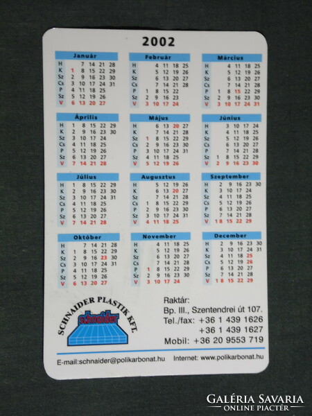 Card calendar, schnaider plastik kft. ,Budapest, pvc, plexiglass, aluminum sheets, pool cover 2002, (6)