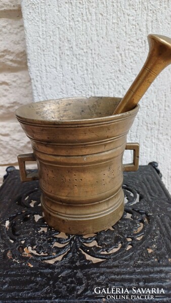 Antique Biedermeier mortar, collector's item, special.