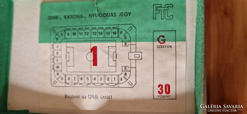 FERENCVÁROSI relikvia 1974 stadion plakett+belépőjegy