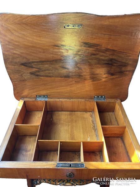 Antique Bieder sewing table, size 84 x 42 x 54 cm. 9002