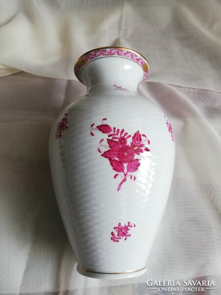Herend porcelain vase with Appony pattern (purple), 23.5 cm high