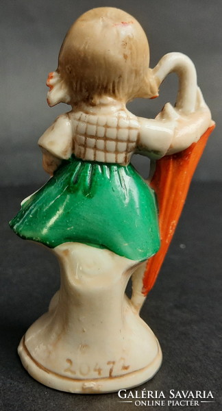 Kislány ernyővel antik Foreign német porcelán figura / nipp /413/