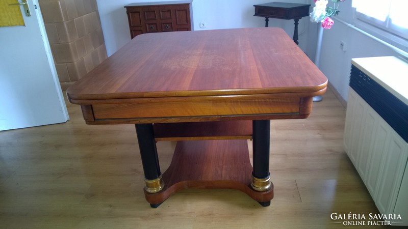 I am waiting for an offer! From 1914, art deco dining table can be opened, copper decoration - civil piece