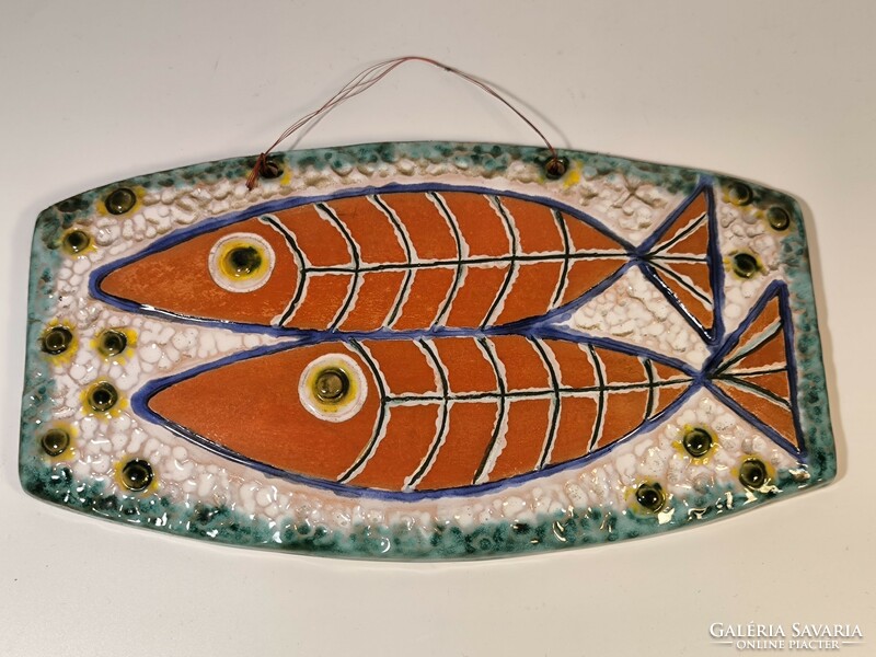 Rare collectible fish ceramic wall decoration