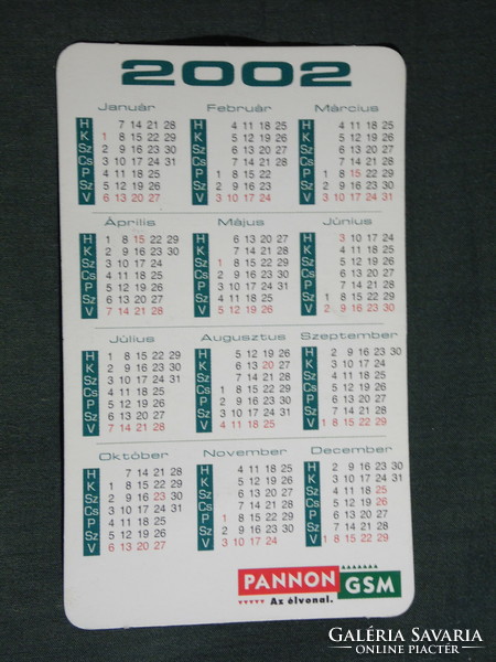 Card calendar, pannon gsm mobile phone service provider, hot air balloon, 2002, (6)