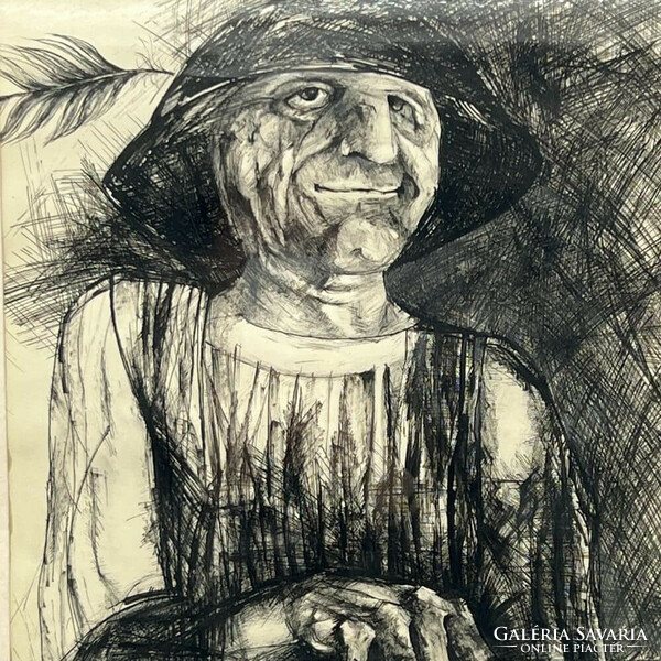 With Gállos 91 mark: effigy of a man in a straw hat (f565)