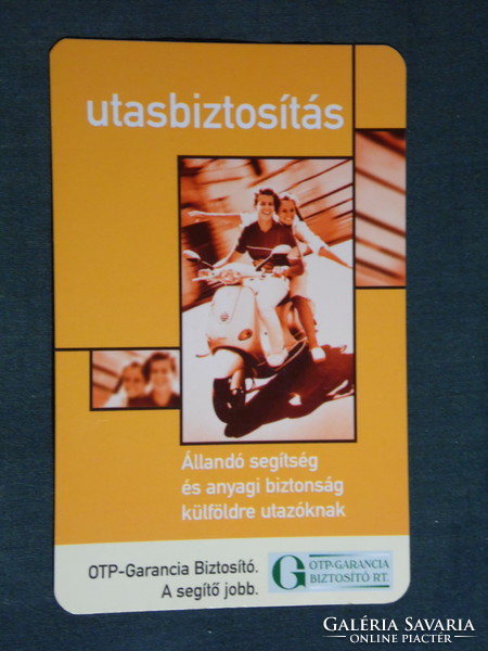 Kártyanaptár, OTP Garancia Biztosító Rt. ,utasbiztosítás, motor,robogó,ifjúság, 2002, (6)