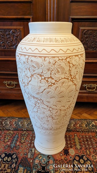 Korondi ceramic floor vase by János Józsa