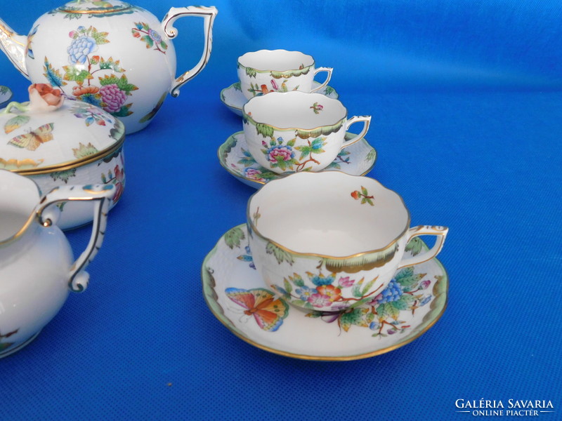 6-piece tea set with Herend Victoria pattern