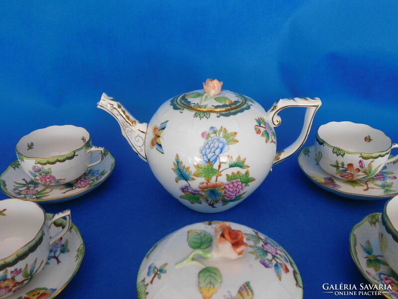 6-piece tea set with Herend Victoria pattern