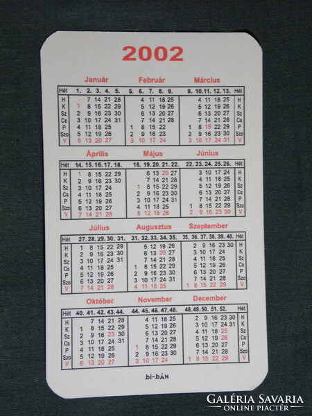 Card calendar, Tiborné dancs key copy gift small furniture store, Dombóvár, 2002, (6)