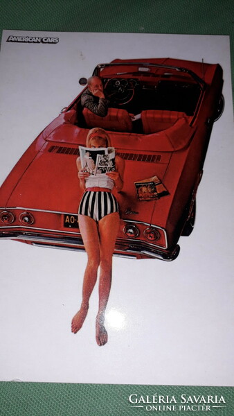 Antique American postcard reprints chevrolet cars pin-up girls 2 in one according to the pictures