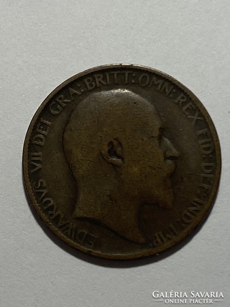 Fél Penny Anglia 1905 réz half penny Ritkaság!