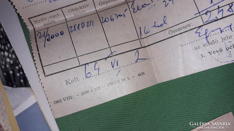 1964. EXA II. német fényképező kezelési utasítás garancia levél, blokk számla OFOTÉRT képek szerint