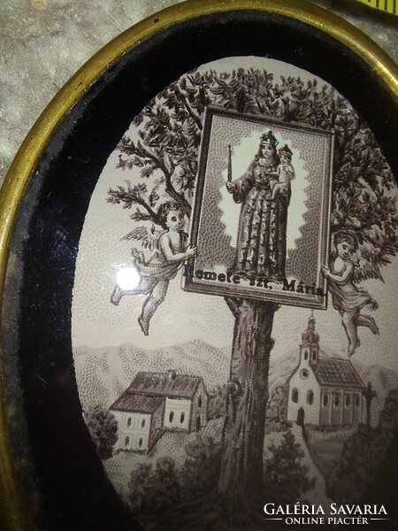 Hermit Virgin Mary, holy image in a copper frame