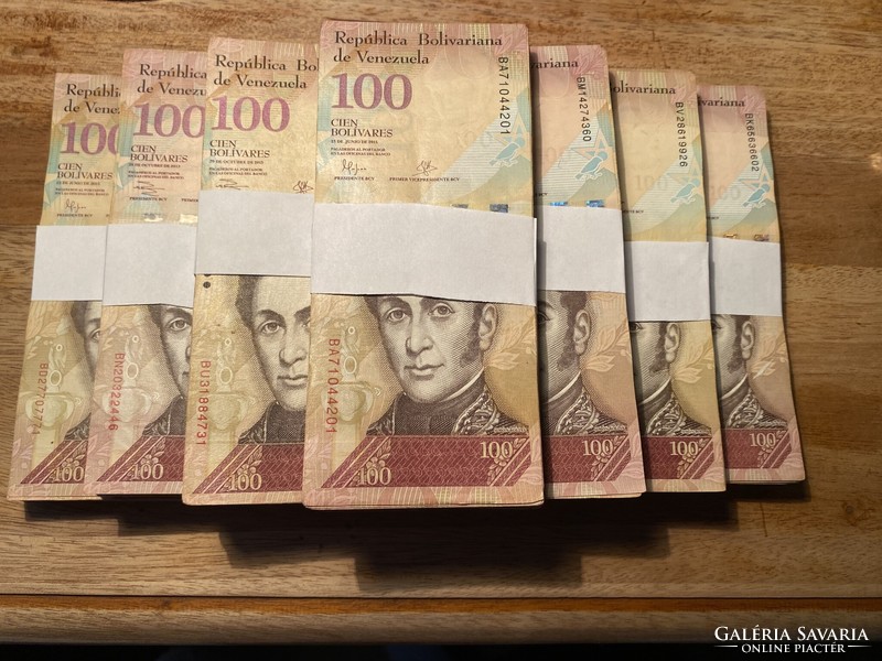 Venezuela 100 bolivar  forgalmi kotegek (100 db)