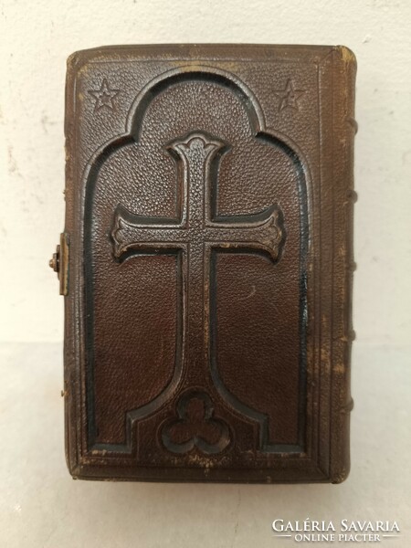 Antique French Bible Texts Christian Hours Religious Book 8394