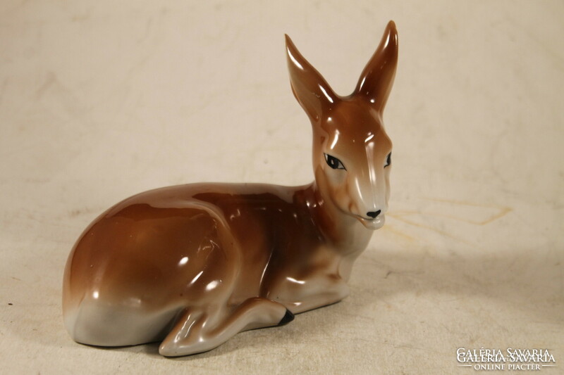 Old large marked porcelain deer figure