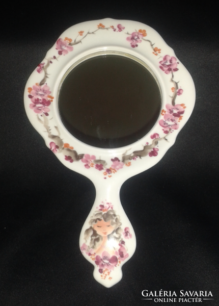 Vintage wallendorf porcelain hand mirror