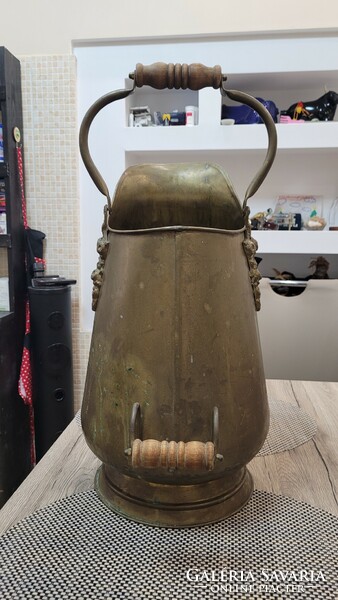 Antique coal pourer or umbrella holder made of copper